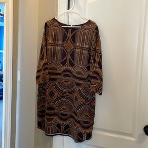 Brown/multi color dress